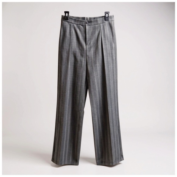Lysse Women's Herringbone Wide-Leg Dress Pants. Black, Gray Size Small - Picture 8 of 11